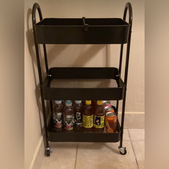3 Tier Metal Rolling Cart NWT - Picture 9 of 10